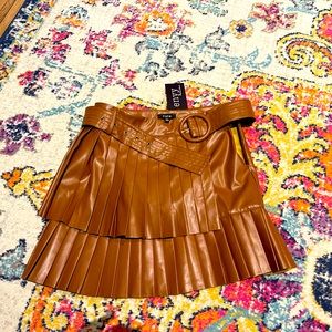Fate brown leather skirt Envy by Melisa Gorga Medium